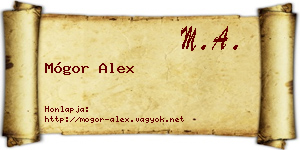 Mógor Alex névjegykártya